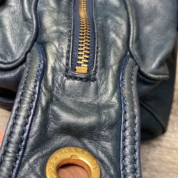 Marc by Marc Jacobs Blue Leather Totally Turnlock Benny Purse Satchel Shoulder - Picture 14 of 16